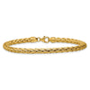 14k Polished 5.00mm Fancy Wheat Chain 8.5 inch Bracelet