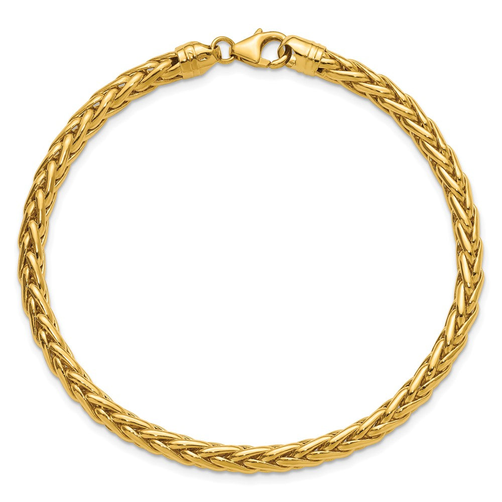 14k Polished 5.00mm Fancy Wheat Chain 8.5 inch Bracelet