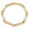 14k Polished 7mm Fancy Curb Link and Bars 8.5 inch Bracelet