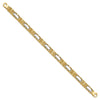 14k Two-tone High Polished 7.4mm Fancy Bar Link 8.5 inch Mens Bracelet