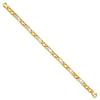 14k Two-tone Polished and Satin 6.3mm Fancy Bar Link 8.5 inch Mens Bracelet