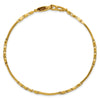 14k Two-tone Polished and Satin 10.2mm Multi Link with Bars 8.75 inch Mens Bracelet