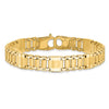14k Satin and Polished 12mm Fancy Link 8.5 inch Mens Bracelet