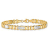 14k Two-tone Brushed and Polished 8.5mm Fancy Link 8 inch Bracelet