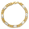14k Two-tone Brushed and Polished 8.5mm Fancy Link 8 inch Bracelet