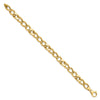 14K Polished 7.5mm Fancy Mixed Curb Link 8.5 inch Mens Bracelet