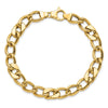 14K Polished 7.5mm Fancy Mixed Curb Link 8.5 inch Mens Bracelet