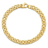 14k Polished 7mm Fancy Flat Byzantine Link 8.25 inch Bracelet