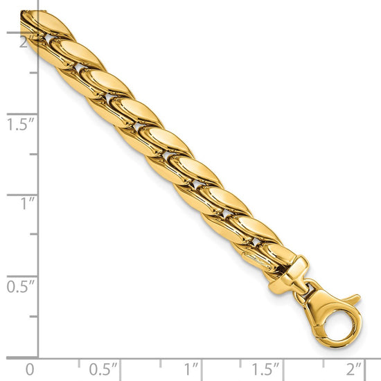 14K Polished 6.3mm Fancy Curb Link 8.5 inch Mens Bracelet