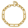 14K Polished 7.4mm Fancy Open Link Cable 8 inch Bracelet