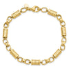 14k Polished and Grooved 5.4mm Fancy Link 8.5 inch Mens Bracelet