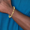 14k Polished and Grooved 5.4mm Fancy Link 8.5 inch Mens Bracelet