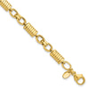 14k Polished and Grooved 5.4mm Fancy Link 8.5 inch Mens Bracelet