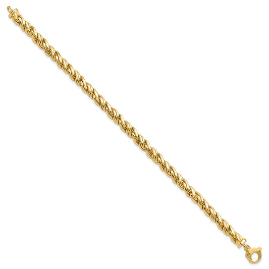 14K Polished 6.00mm Fancy Twist 8 inch Bracelet