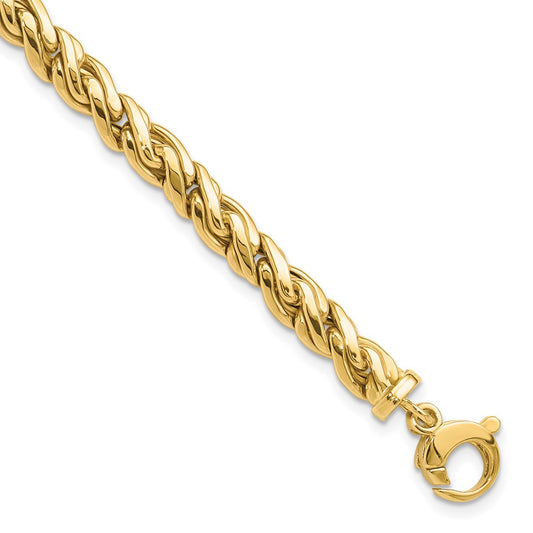 14K Polished 6.00mm Fancy Twist 8 inch Bracelet