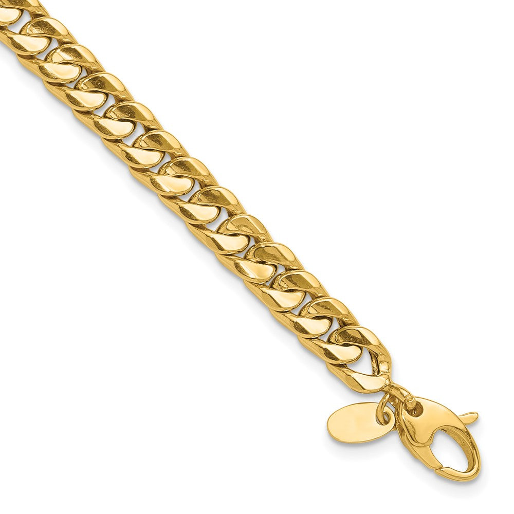 14K Polished 6.00mm Fancy Concave Curb Link 8.5 inch Bracelet