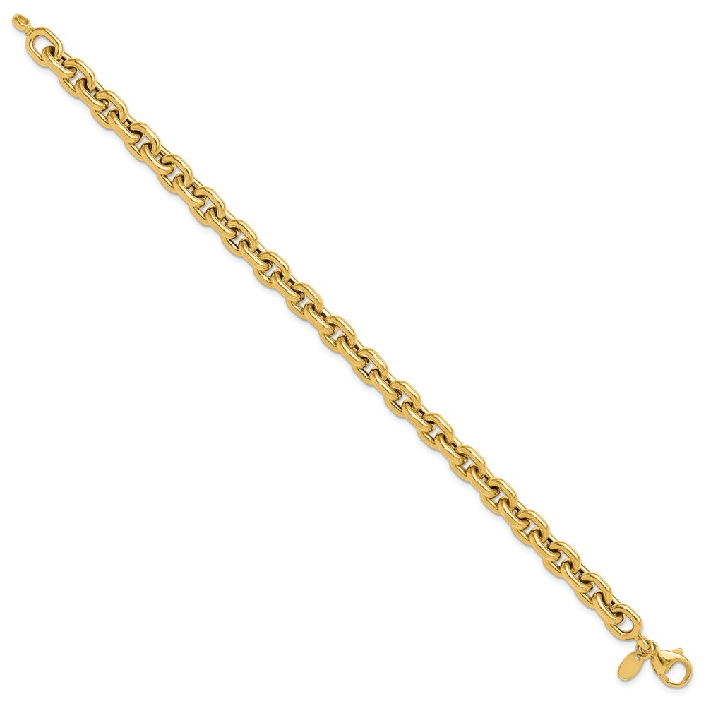 14K Polished 6.8mm Fancy Cable Link 8 inch Bracelet