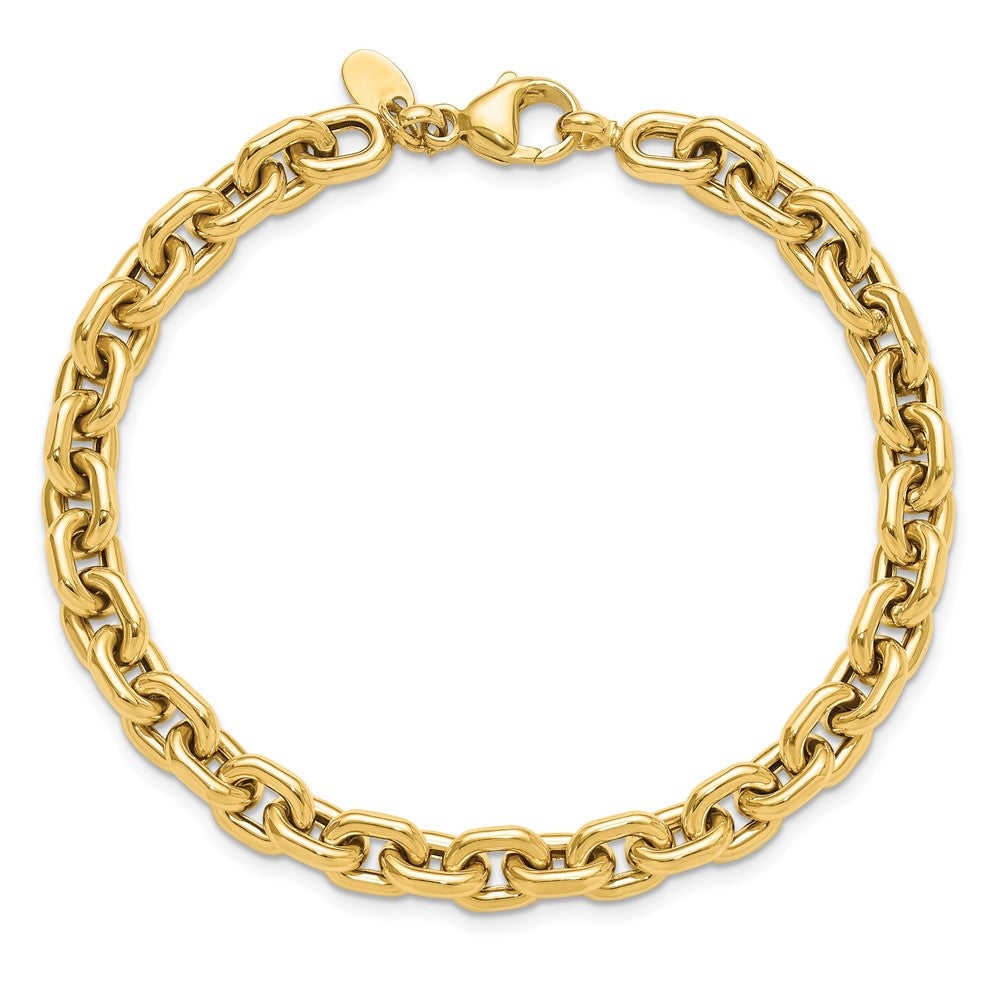 14K Polished 6.8mm Fancy Cable Link 8 inch Bracelet