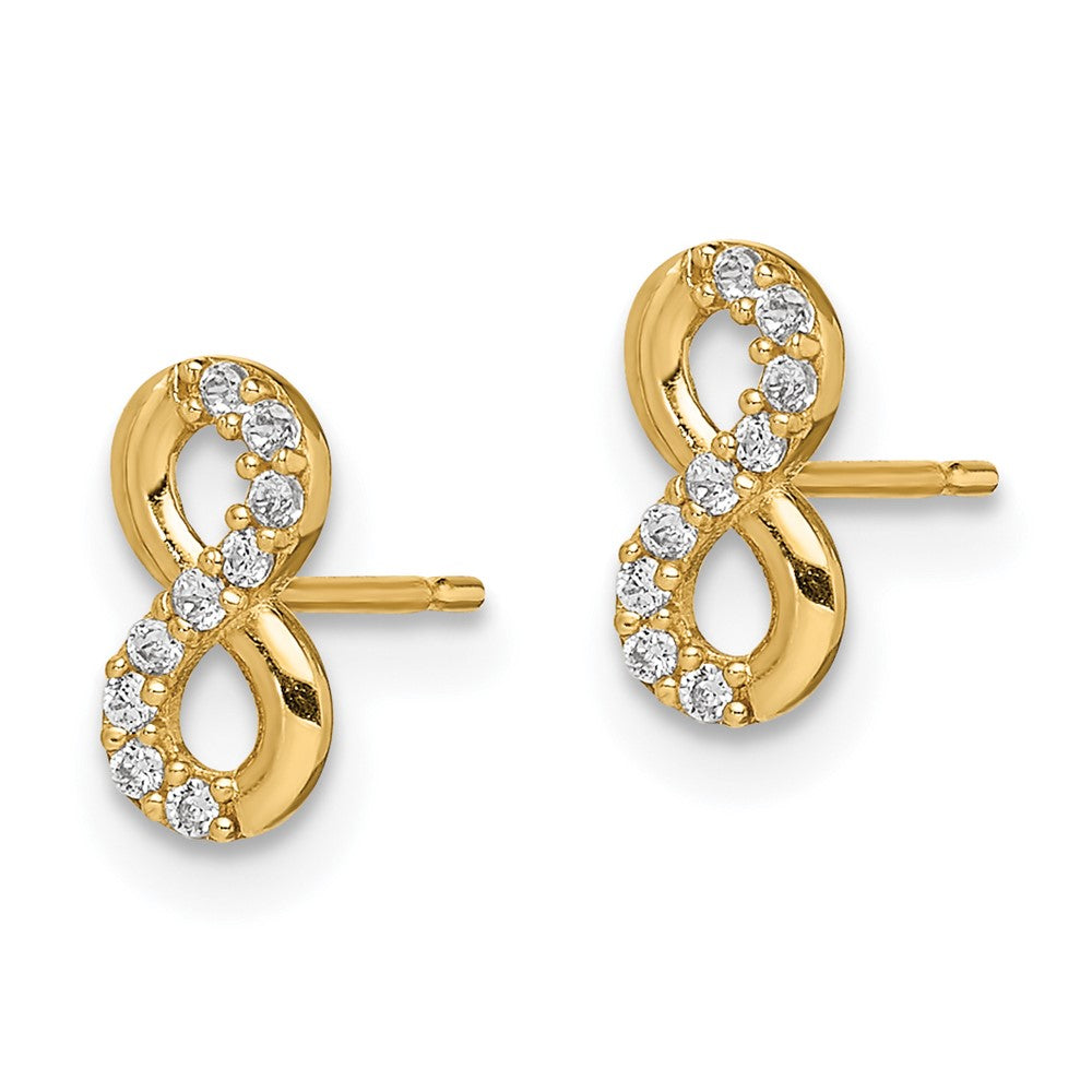 14k Madi K Infinity Symbol CZ Childrens Post Earrings