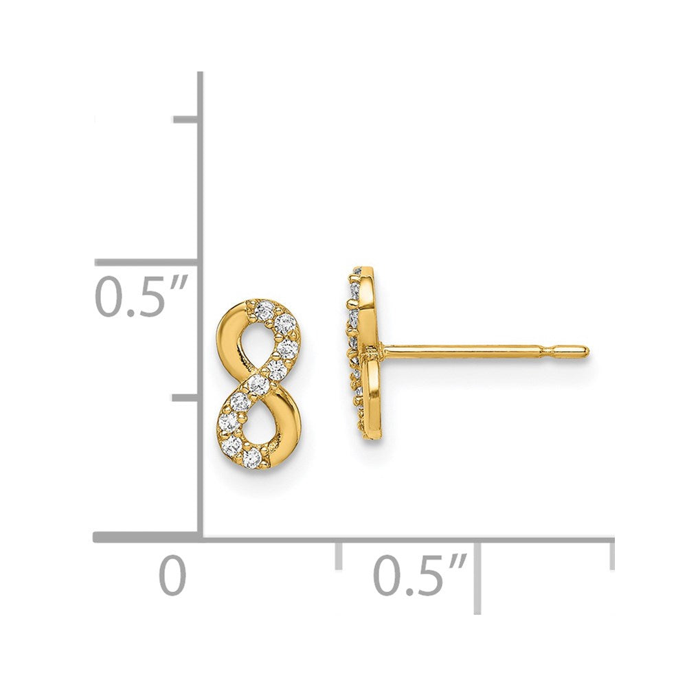 14k Madi K Infinity Symbol CZ Childrens Post Earrings