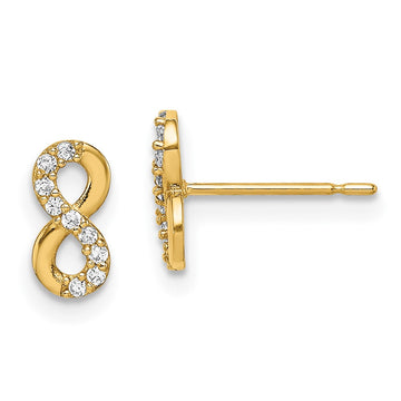 14k Madi K Infinity Symbol CZ Childrens Post Earrings