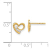 14k Madi K CZ Heart Childrens Post Earrings