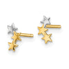 14k and White Rhodium Madi K 3-Star Childrens Post Earrings