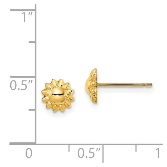 14k Madi K Sunflower Childrens Post Earrings