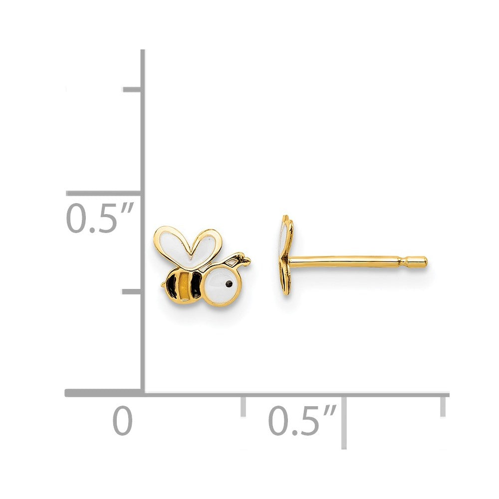 14k Madi K Enamel Bumble Bee Childrens Post Earrings