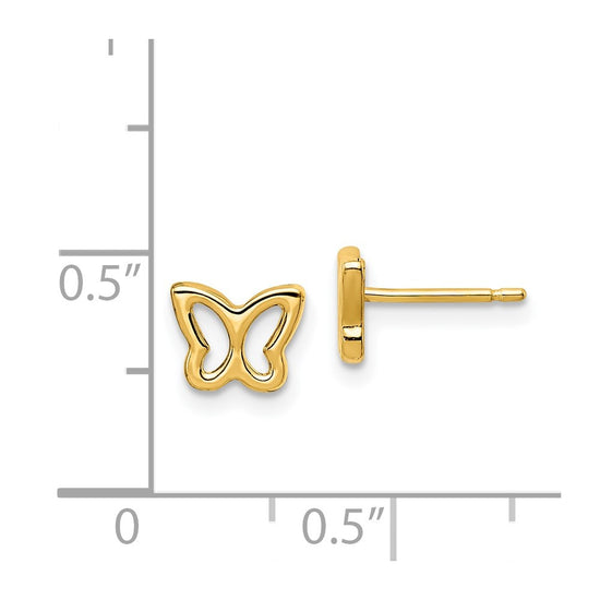14k Madi K Cut-out Butterfly Childrens Post Earrings