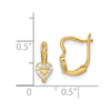 14k Madi K CZ Double Heart Childrens Hinged Earrings