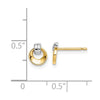 14k w/Rhodium Madi K Circle Post Earrings