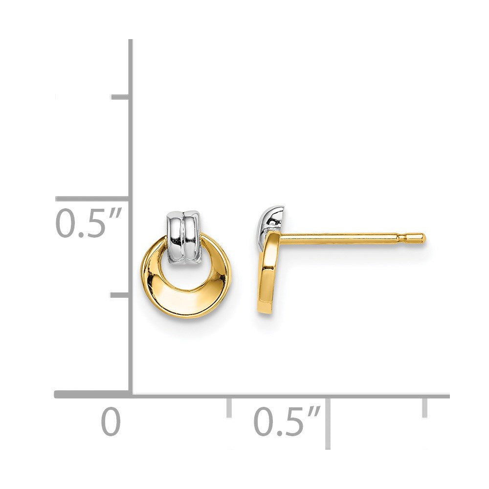 14k w/Rhodium Madi K Circle Post Earrings
