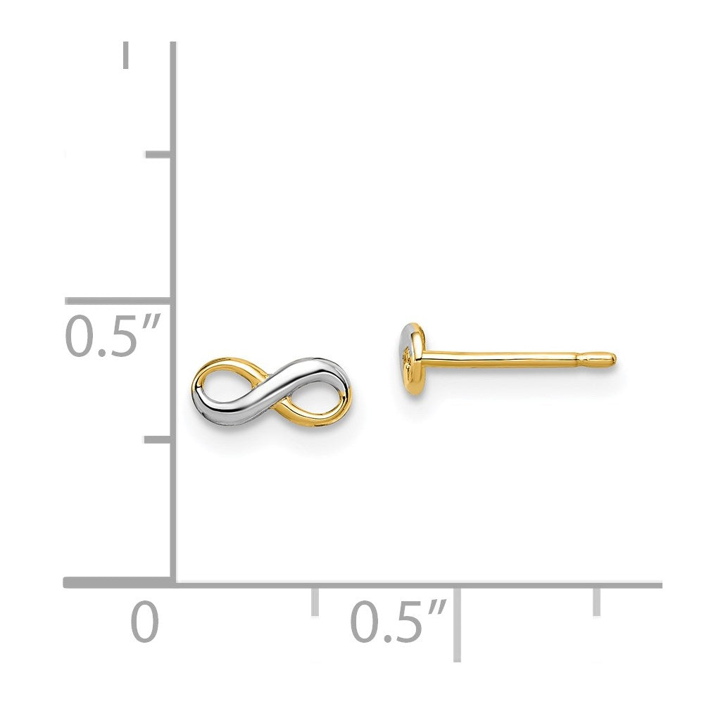 14k and White Rhodium Madi K Infinity Symbol Childrens Post Earrings