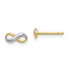 14k and White Rhodium Madi K Infinity Symbol Childrens Post Earrings
