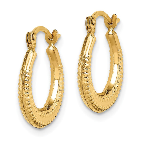 14k Madi K Textured 15mm Hoop Earrings