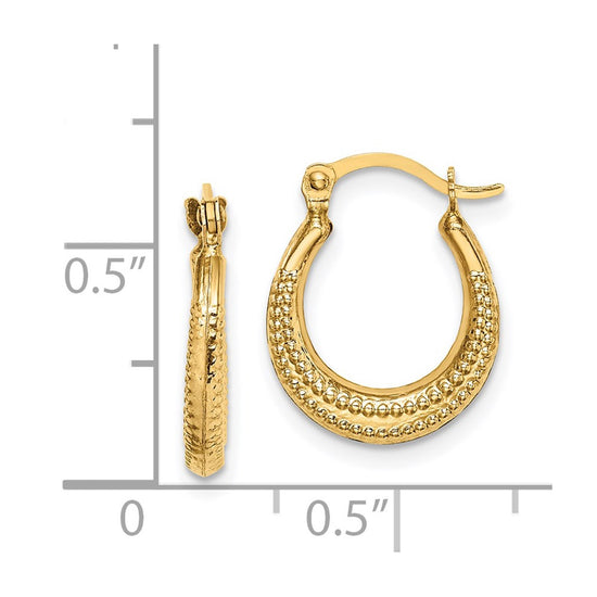 14k Madi K Textured 15mm Hoop Earrings