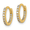 14k Madi K CZ 1x10mm Hinged Hoop Earrings