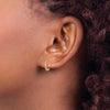 14k Madi K CZ 1x10mm Hinged Hoop Earrings