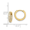 14k Madi K CZ 2x11mm In/Out Hinged Hoop Earrings