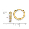 14k Madi K Double Row CZ 3x12mm Hinged Hoop Earrings