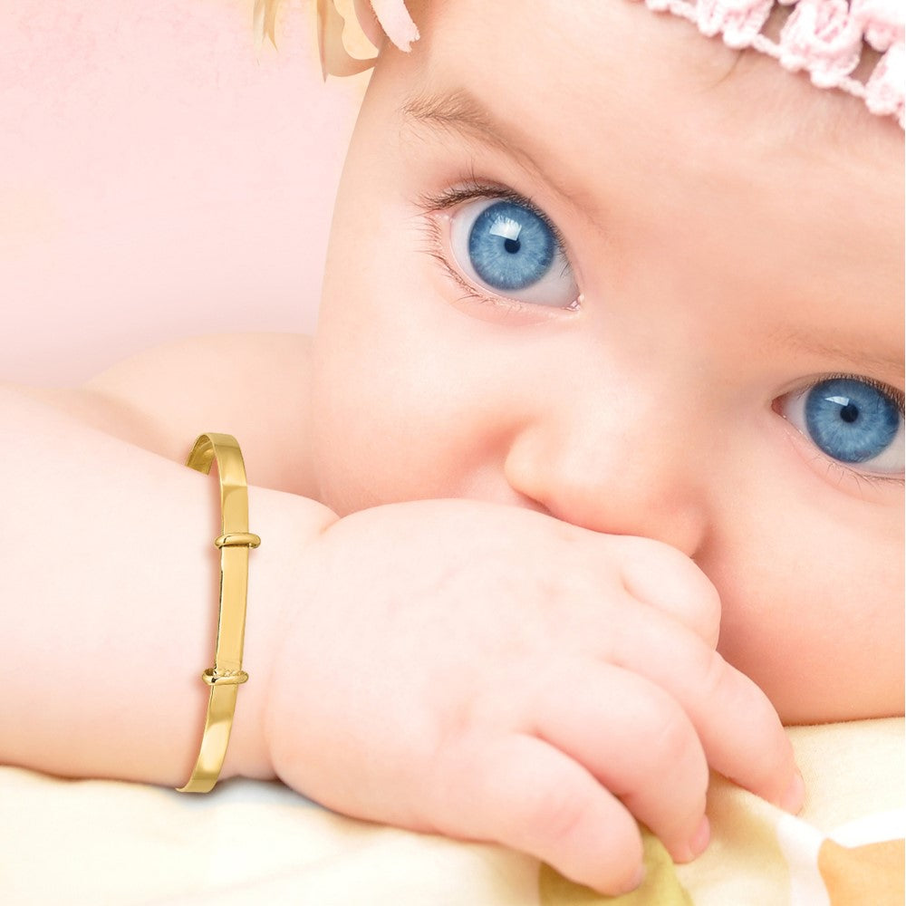 14K Madi K Polished 3mm Flexible Baby Bangle