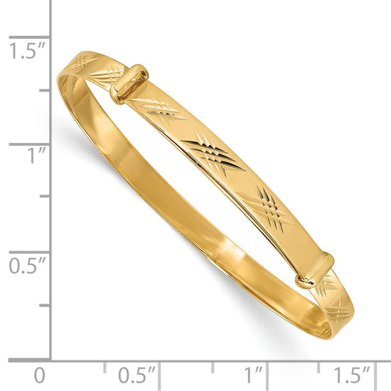 14K Madi K Polished 3.3mm Diamond-cut Flexible Baby Bangle