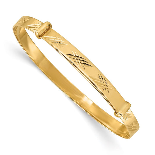 14K Madi K Polished 3.3mm Diamond-cut Flexible Baby Bangle
