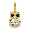 14k Madi K Black and White CZ Owl Childrens Pendant