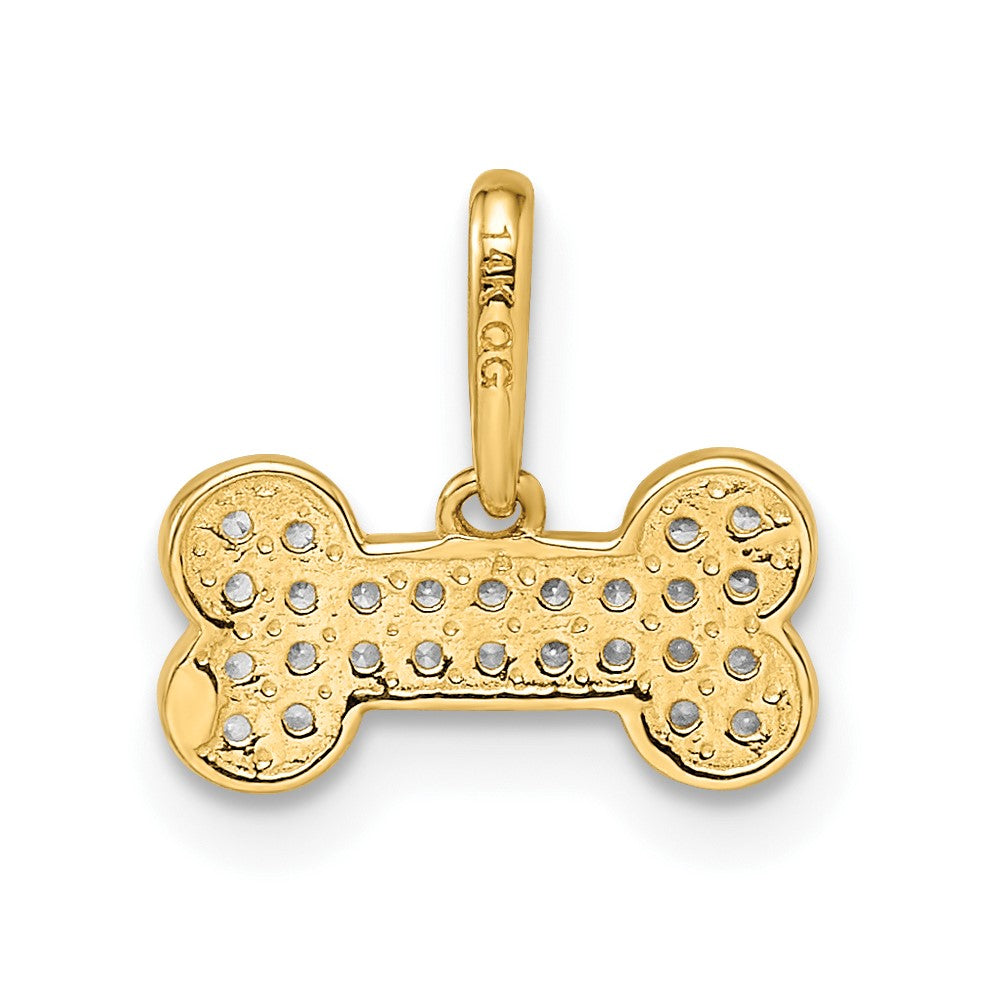 14k Madi K CZ Dog Bone Pendant