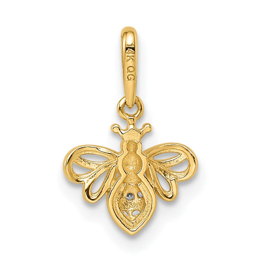 14k Madi K CZ Bumble Bee Childrens Pendant