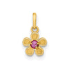 14K Madi K Polished CZ Flower Post Earrings and Flower Pendant Childrens Set