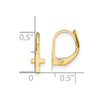 14K Madi K Polished Cross Childrens Leverback Earrings