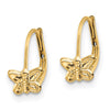 14K Madi K Polished Butterfly Childrens Leverback Earrings